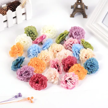 

10PCS Silk Artificial Flower Carnation Fake Flower Head for Wedding Home Decration DIY Wreath Gift Box Scrapbooking Craft