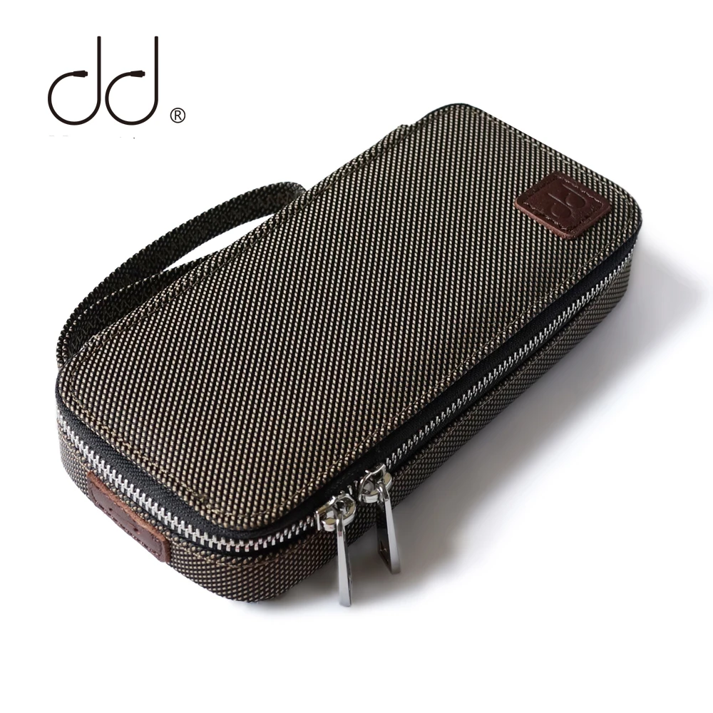 DD C 2019 Brown Customized HiFi Carrying Case for Audiophiles Headphone and cables Storage bag Music player protective case