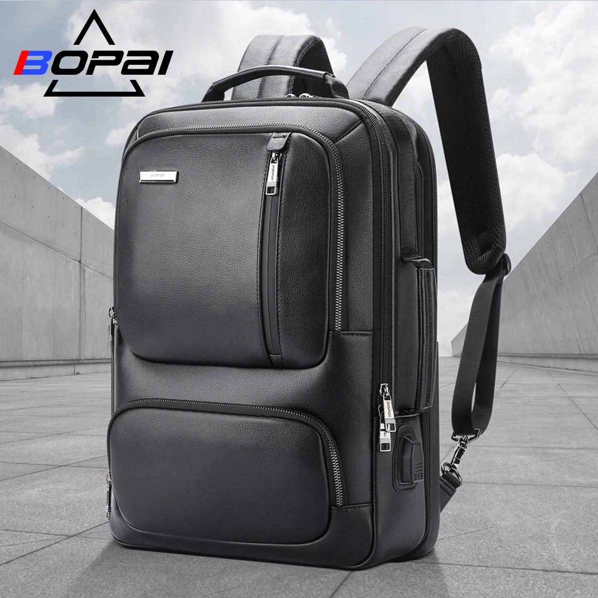 BOPAI zaino in vera pelle da uomo zaino per Laptop da 15.6 pollici porta di  ricarica USB in vera pelle zaino da viaggio per uomo d'affari|Backpacks| -  AliExpress