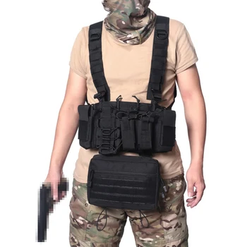 

1000D Nylon Mini Tactical Chest Pouch Adjustable Chest Front Pack Pouch Outdoor Airsoft Hunting Pouch Tactical Magazine Pouch