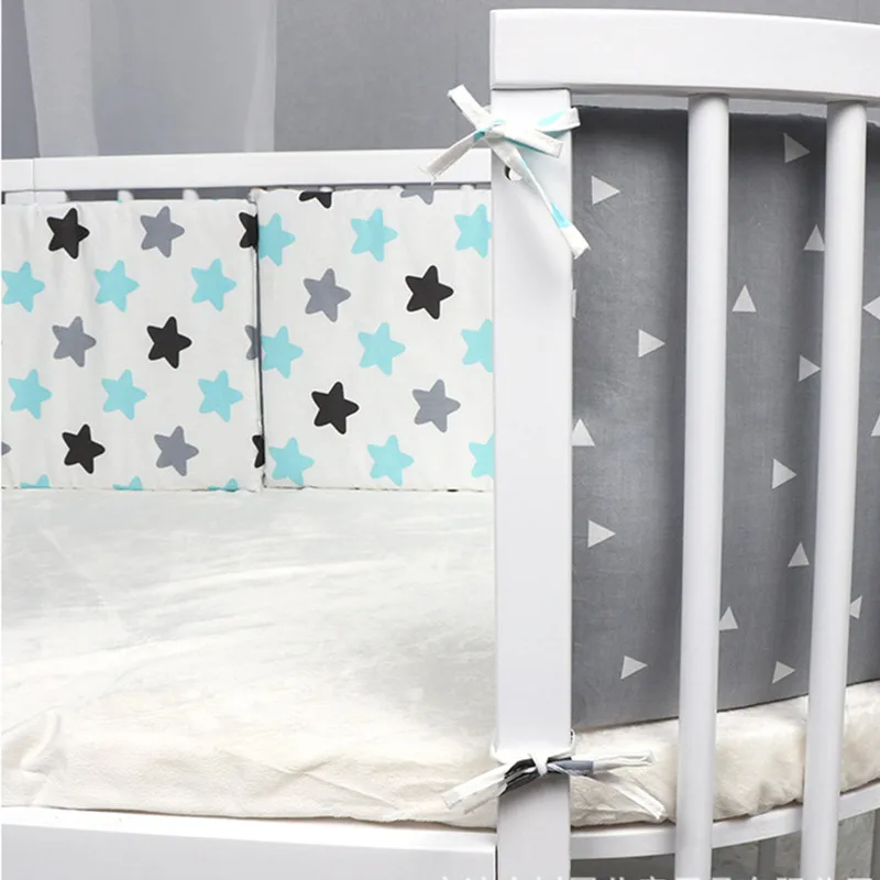 2M Hot Baby Bed Crib Bumper U-Shaped Detachable Zipper Cotton Newborn Bumpers Infant Safe Fence Line bebe Cot Protector Unisex