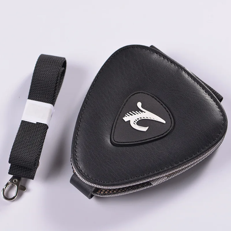 Universal Musical Guitar Picks Leather Bag Plectrum Storage Ukulele Pick Clip Pocket