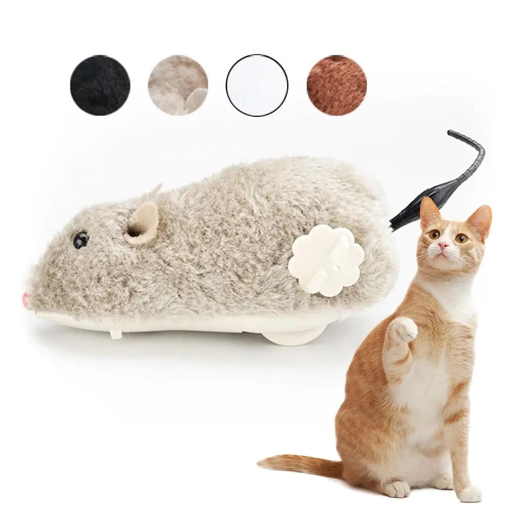 

Hot Creative Funny Clockwork Spring Power Plush Mouse Toy Cat Dog Playing Toy Mechanical Motion Rat Pet Accessories