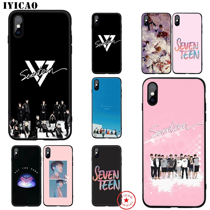 IYICAO SEVENTEEN K Pop Soft Case for iphone 11 Pro Xr Xs Max 6 6s 7 8 Plus 5 5s Se Silicone TPU |