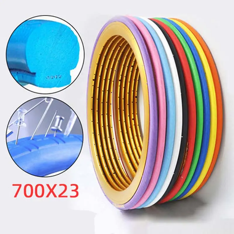 Colorful 700*23C Solid Tire Tubeless Vacuum Tyre Fixed Gear Road Bike Cycling 