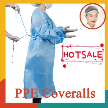 

10pcs/set защитный костюм ppe Suit Disposable Bandage Coveralls Gown Dust-proof Isolation Clothes Labour Safery Protection Cloth