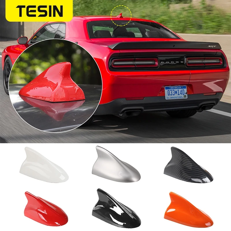 

TESIN Car Stickers for Challenger Car Shark Antenna Decoration Auto Radio Signal Aerials Cover Accessories for Dodge Challenger