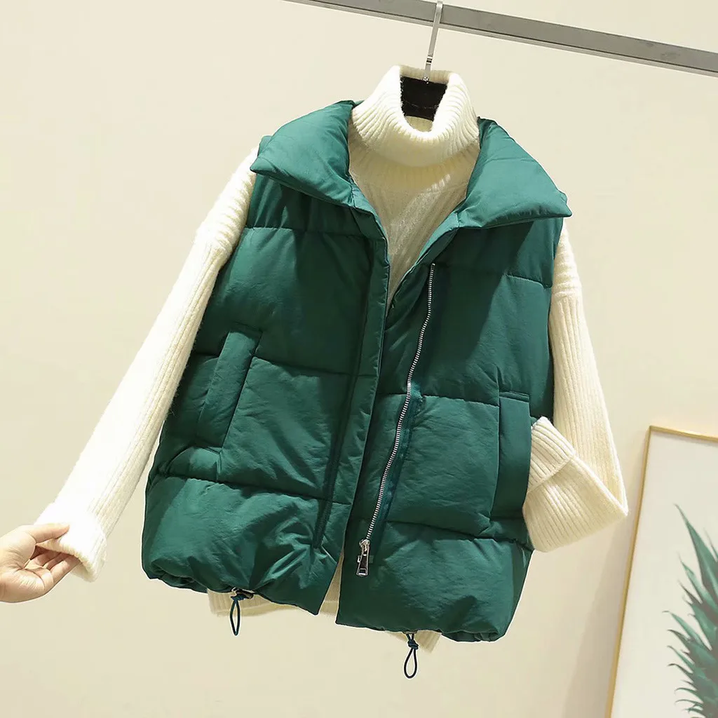 JAYCOSIN ladies sleeveless high-neck down vest short fashion zipper warm casual vest loose hot jacket wild 2019 new daily