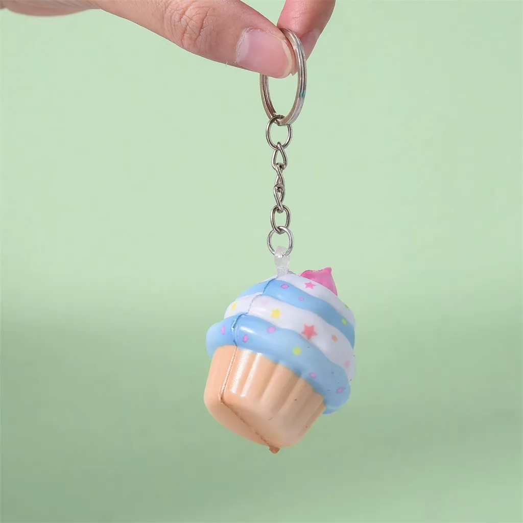 Ice Cream squeeze toy Pendants Creative Gift Simulation Cake Slow Rising Straps Bread Toys Backpack Accessories Decorations #A