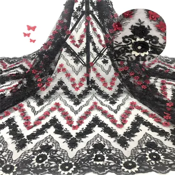 

Madison Latest 3d Flowers French Nigerian Laces Fabrics High Quality Tulle African Lace Fabric Wedding African French Tulle Lace