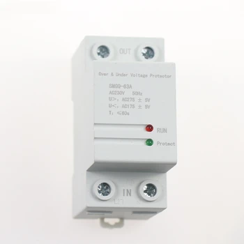

230V AC 40A 63A Din Rail Auto Recovery Voltage Protective Over Under Voltage Relay Device Protector Overvoltage Protection