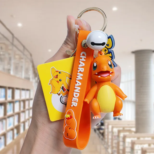 Authentic Pokemon Action Figure Pikachu Keychain Pokémon Keychain Squirtle Psyduck Keychain Backpack Pendant Model Car Keychains Charmander