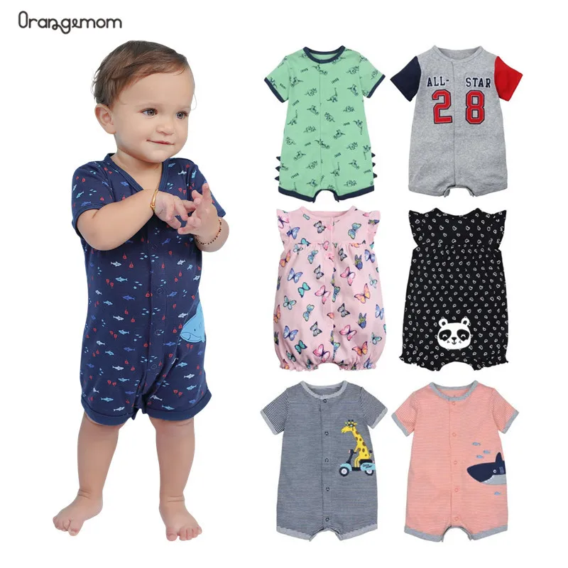 Официальный магазин, летняя одежда для маленьких мальчиков, комбинезон с коротким рукавом, комбинезон для новорожденных, одежда для маленьких мальчиков, детские комбинезоны