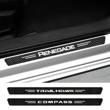 Autocollant de seuil de voiture, 4 pièces, pour Jeep Renegade Patriot Wrangler Cherokee boussole Trail Hawk Rubicon Liberty Commander, accessoires automobiles