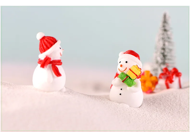 Милый снеговик мини-фигурка рождественские маленькие украшения Kawaii Санта Клаус Лось Рождественская елка миниатюры ремесла для декора рабочего стола
