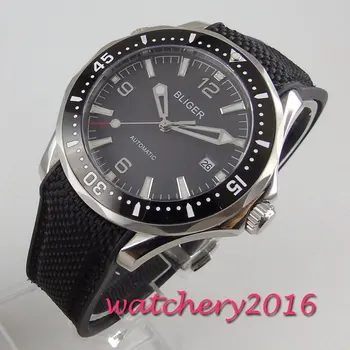 

41mm bliger Black sterile dial sapphire glass ceramic bezel date automatic mens watch