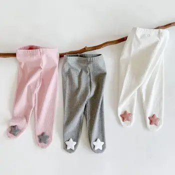 

2020 Autumn New Baby Toddler Newborn Girl Cotton Pantyhose Children Stretch Stockings Star Patch Kids Solid Tights