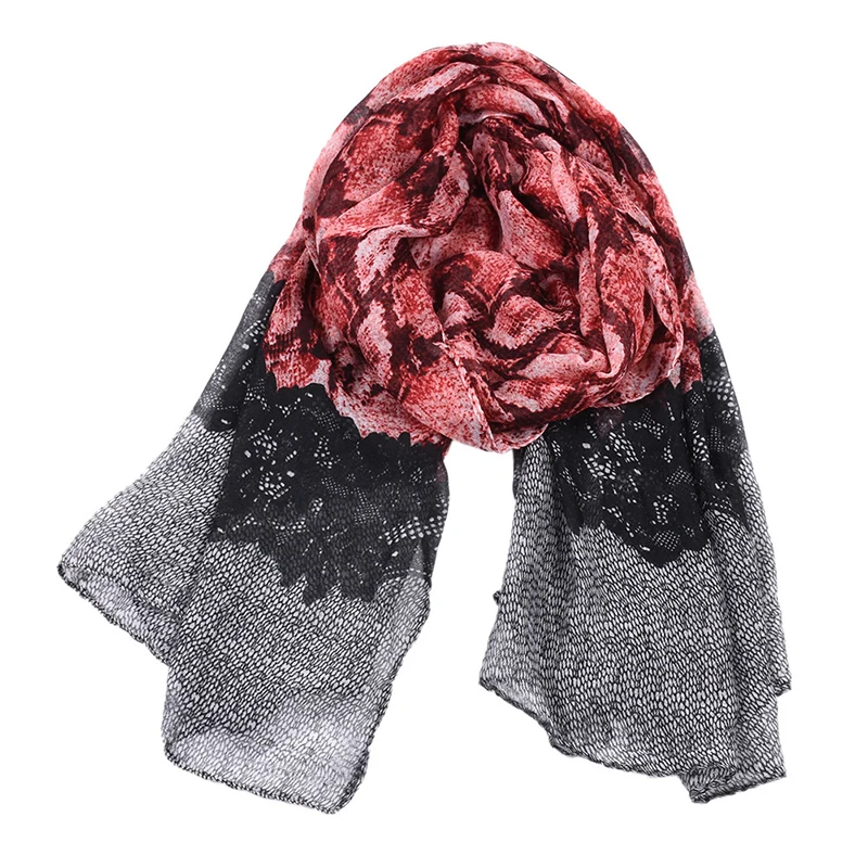 

New luxury women Scarves Long warm scarf female Shawl Vintage lady Floral Scarf skinny spring autumn head scarf women cape