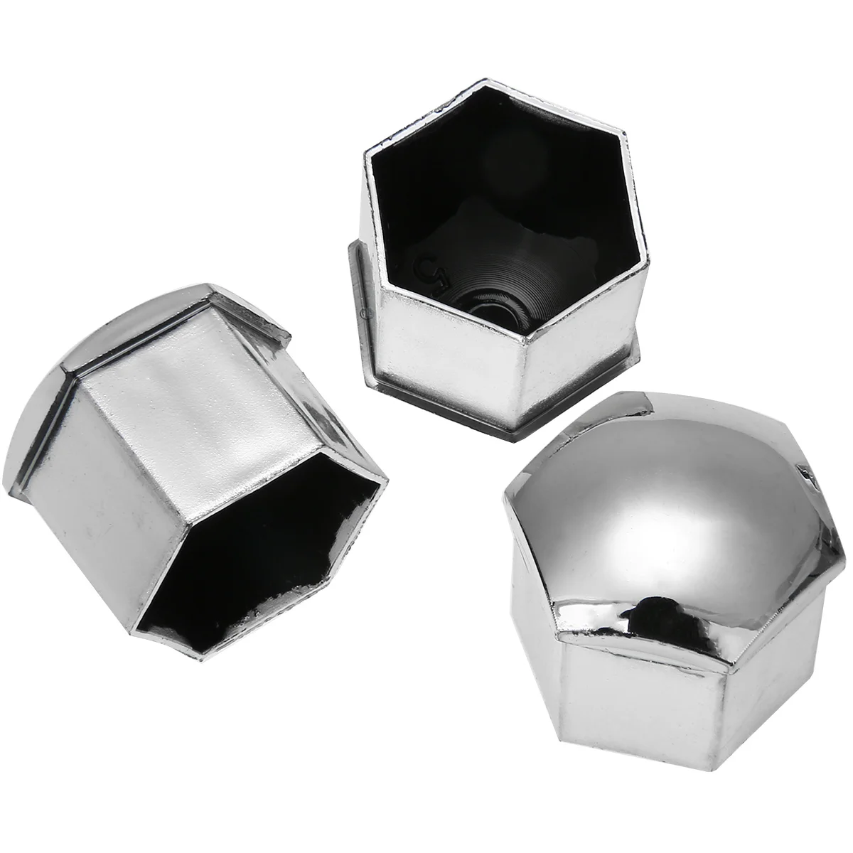 20Pcs Car Wheel Nut Caps Auto Hub Screw Cover 21mm Bolt Rims Exterior Decoration Special Socket Protection Dust Proof Silver