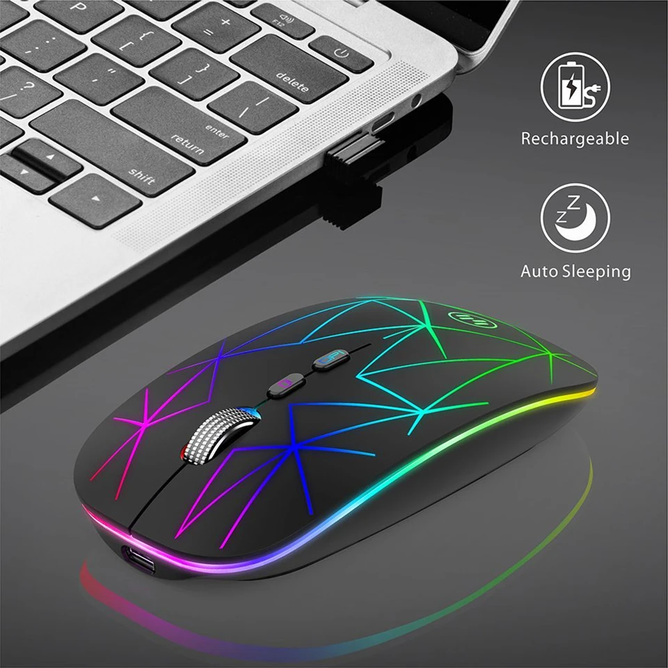 cool computer mouse RGB Bluetooth Mouse Wireless Mouse USB Computer Mouse Bluetooth Mause Gamer Ergonomic LED Gaming Mice Silent Rechargeable For PC mouse computer mouse