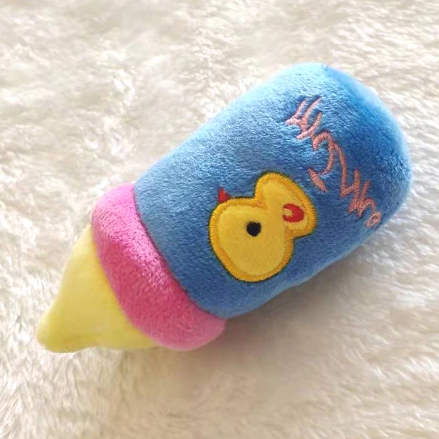 Vegetables 5 Chew Play Toys Pet Squeaky Puppy Chew Squeaker Quack Sound Doll Toy Creative Simulation Donut Pet Supplies Dog Toys PT011-blue