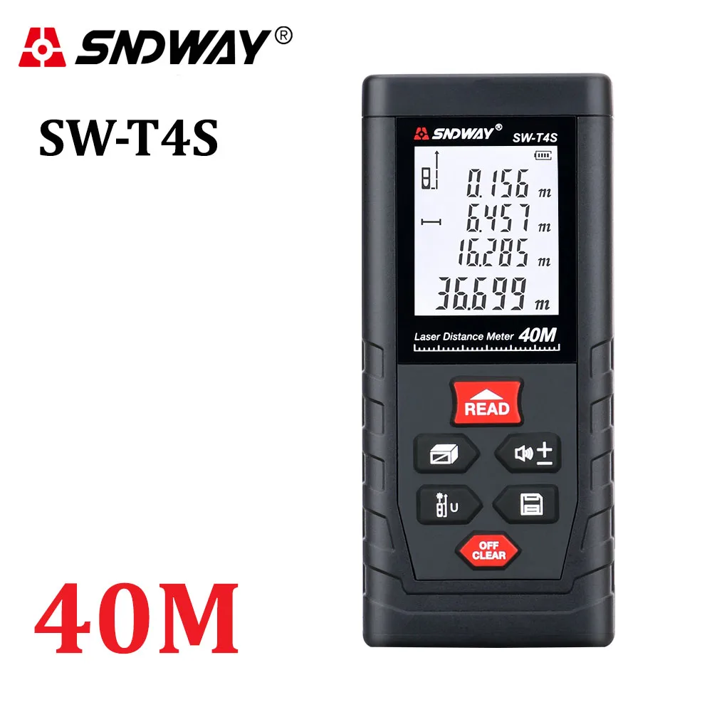SNDWAY Digital Laser Distance Meter Laser Rangefinder 40M 50M 60M 70M 80M 100M 120M Trena Roulette Tape Range Finder Tester Tool SNDWAY Digital Laser Distance Meter Laser Rangefinder 40M 50M 60M 70M 80M 100M 120M Trena Roulette Tape Range Finder Tester Tool