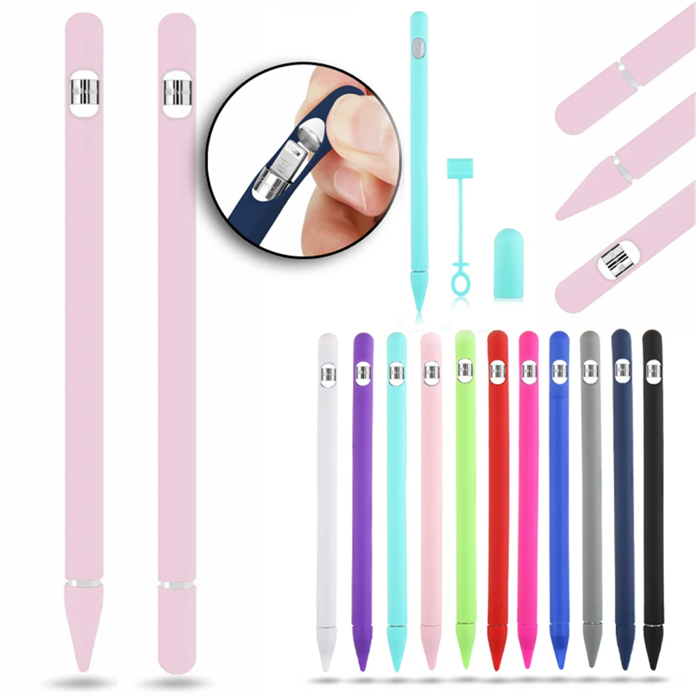 1 шт., мягкий силиконовый чехол для ручки, чехол для наконечника, держатель для Apple Pencil, iPad Pro, яркие цвета, Нескользящие