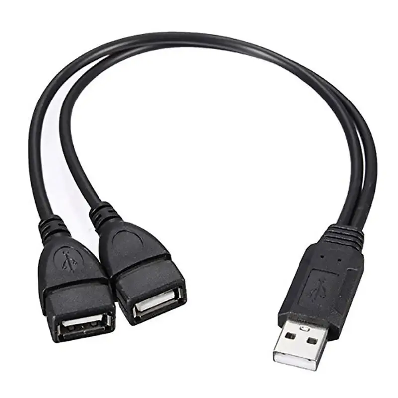 30 см USB2.0 штекер-двойной USB Женский usb зарядный кабель питания удлинитель Высокое качество USB Y сплиттер plug and play
