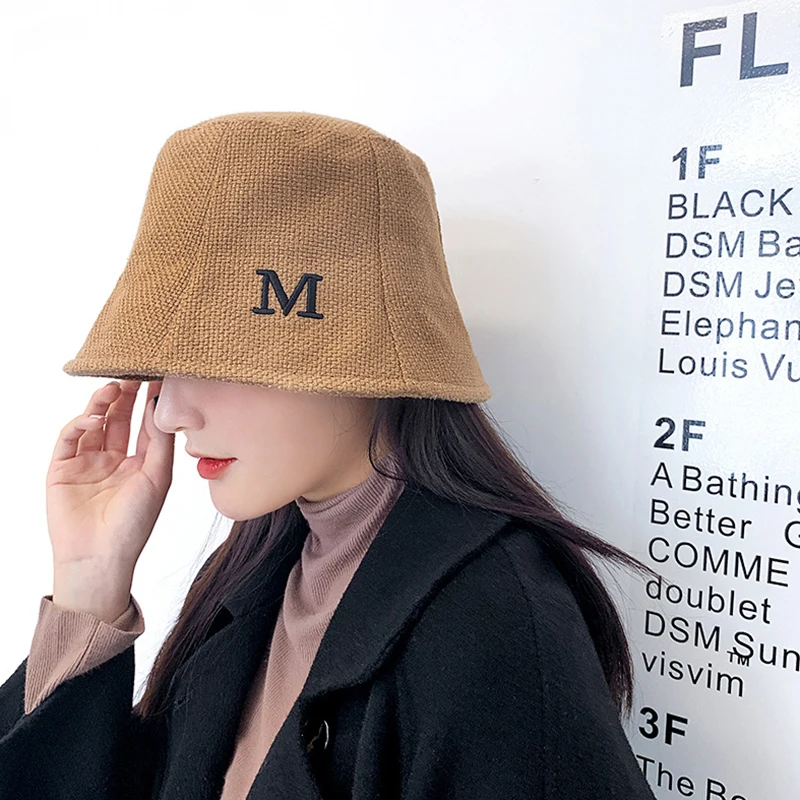 

Hat new autumn and winter models cotton and linen fisherman hat cover face bucket hat women fashion bandage basin gorro pescador