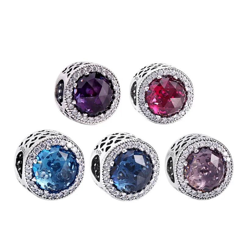 

925 Sterling Silver Beads Charms Diamond Bead Pendants fit Brand Bracelets Bangles Silver 925 Original Newly