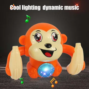 

Sound Control Electronic Monkey Interactive Electronic Pets Robot With Light Music Walk Tumbling Crawling Toys for Children
