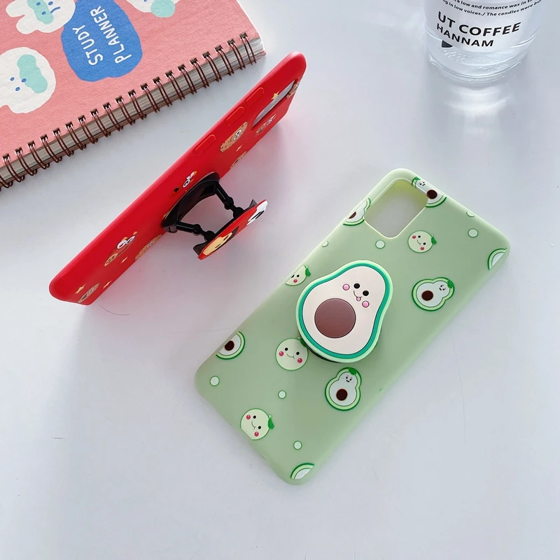 iphone pouch 3D Cartoon Phone Holder Case For Xiaomi Mi Poco X3 Nfc M3 Pro Pocophone F1 X4 M4 Pro 4G 5G Cute Silicone Girl Stand Cover PocoM3 cell phone pouch with strap