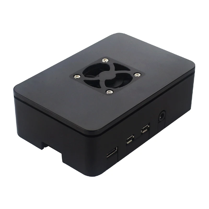 Чехол Raspberry Pi 4 Model B ABS с вентилятором черный корпус пластиковый для RPI B|Аксессуары
