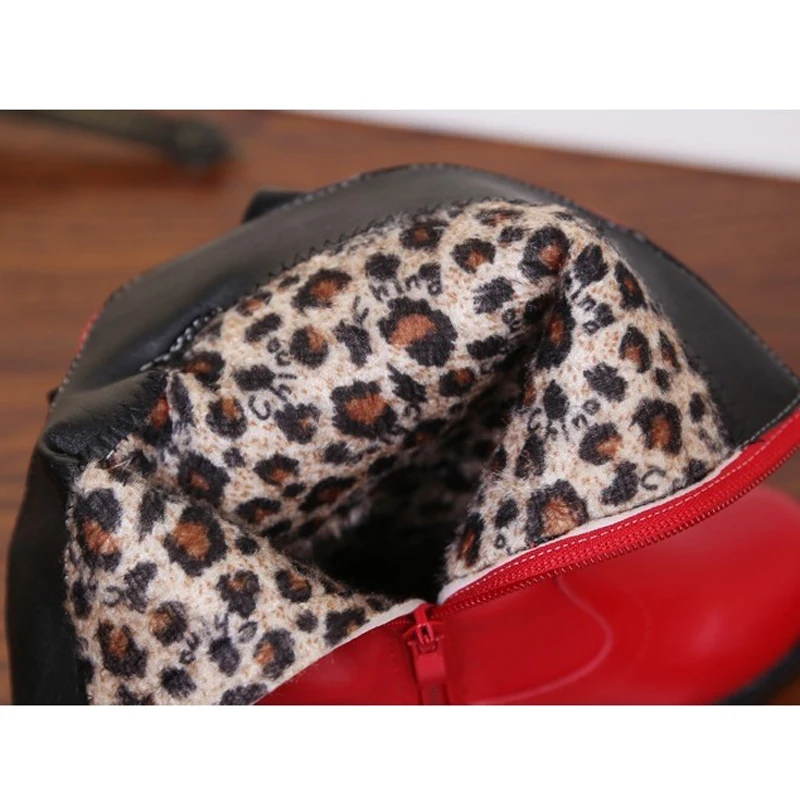 Girls Fashion Boots Autumn Winter Platforms PU Leather Mid-calf Princess Boots Butterfly-knot Ornament Toddler Kids Shoes