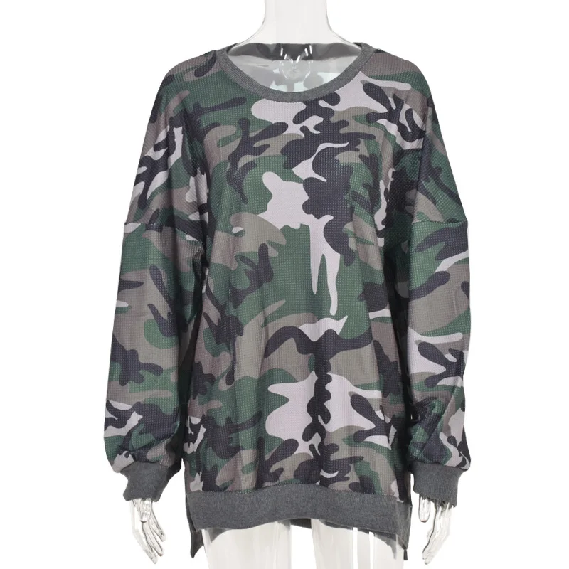 

Sweatshirt Women 2020 Fashion Camouflage Print Pullovers Loose Casual Wear Multi Color Long Sleeve Sweat Shirts Soft Comfortable