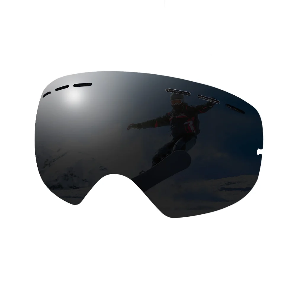 SKI GRAY LENS Брендовые двухслойные противотуманные лыжные очки, зимние спортивные лыжные очки для мужчин и женщин, Снежная маска, очки для сноуборда, снегохода - Цвет: SKI GRAY LENS