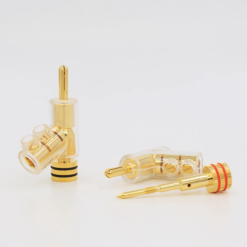 Hi-end 24K позолоченные аудио разъемы банан, 45Dgree Блокировка банан HIFI