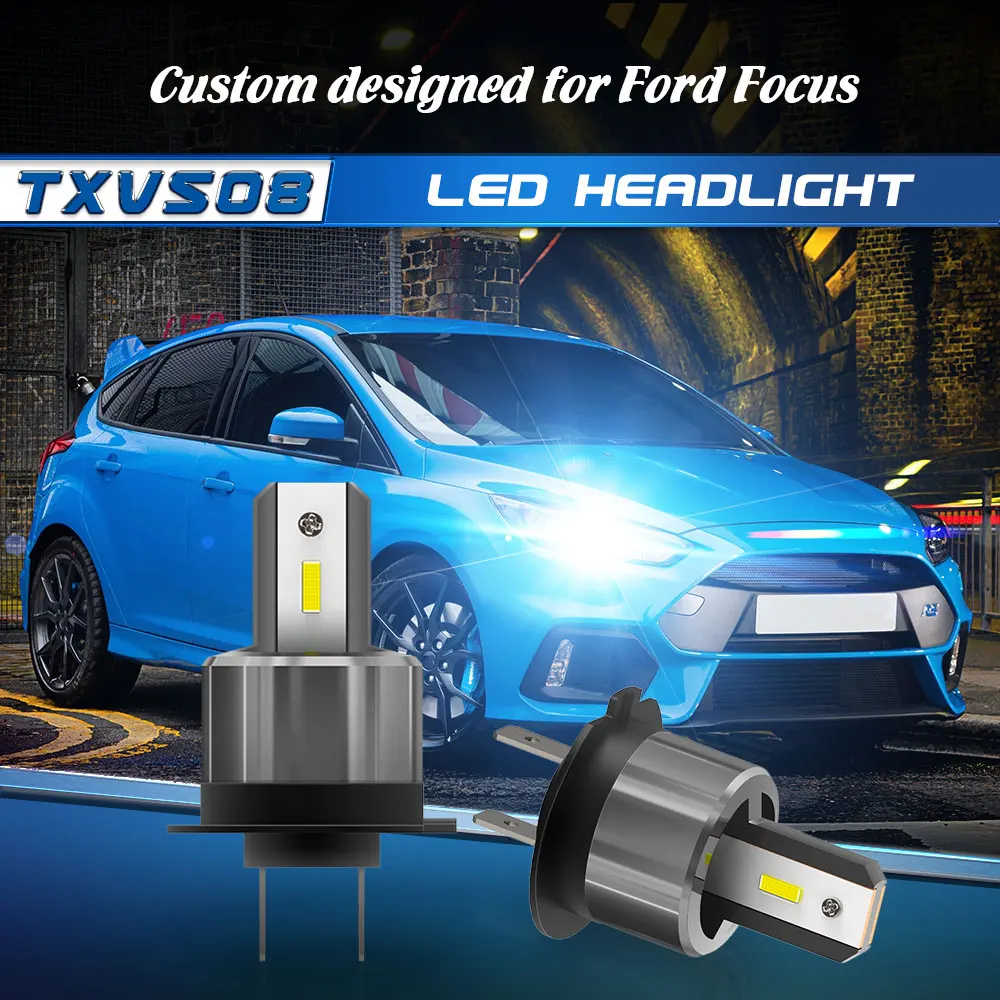DHBH-TXVSO8 2X H7 светодиодный фары лампы для Ford Focus Escort 110 Вт 28000лм 6000 К комплект автомобильных фар