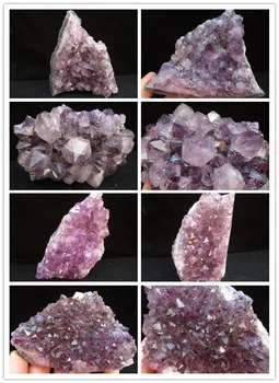 

Natural Brazilian Amethyst Cluster Hole Piece Stone Bracelet Degaussing Amethyst Block Original Small Ornaments