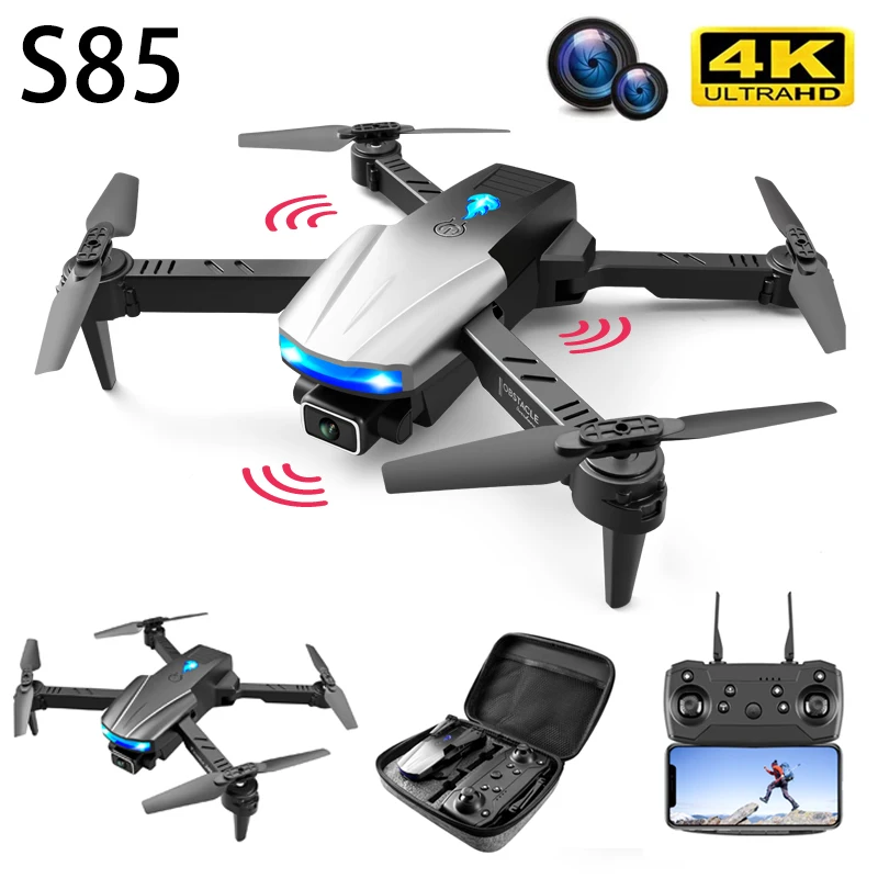 S85 Pro Rc Mini Drone 4k Profesional HD Dual Camera Fpv Drones With Infrared Obstacle Avoidance Helicopter Quadcopter Toys | Игрушки и