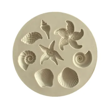

Cake Decoration Tools DIY Sea Creatures Conch Starfish Shell Fondant Cake Candy Silicone Molds Creative DIY Chocolate Mold