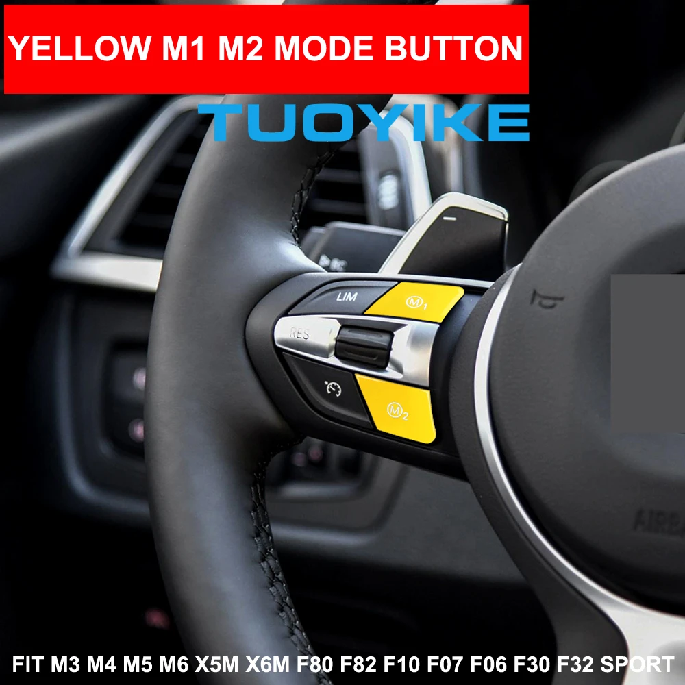 Yellow M1 M2 Steering Wheel Buttons Trim Fit for BMW F80 M3 F82 F83 M4 M Series