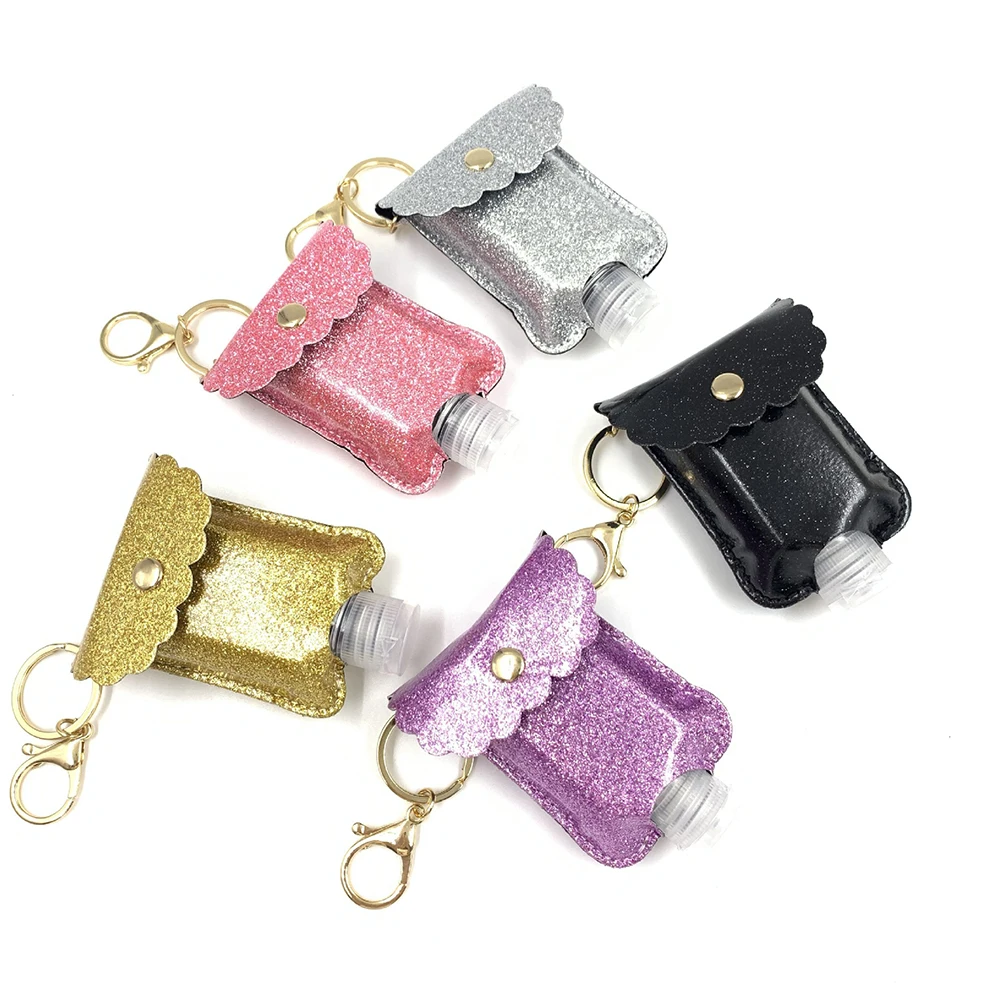 

1pcs Hand Sanitizer Keychain Holder Travel Bottle Refillable Containers Flip Cap Reusable Bottles With Keychain Carrier 60ml