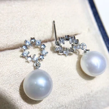 

925 Sterling Silver Earrings Settings Findings Stud Earrings Mountings Parts Mounts for Pearl Jade Corals Stones Beads