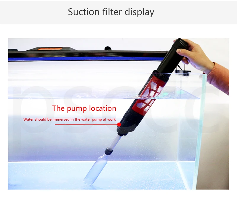 Aspirapolvere Per Acquario 6 In 1 - Pulizia Ghiaia, Cambio Acqua, Filtro, 28W 1700L/H, Kit Completo - Foto 11