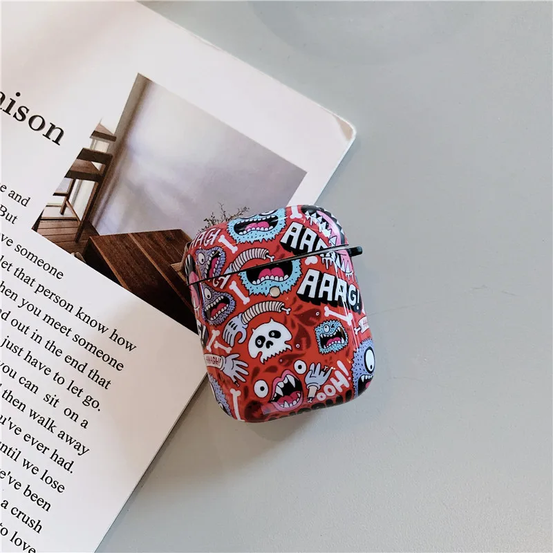 Style 7 Модный чехол с рисунком граффити для Apple Airpods 2/1, чехол в стиле ретро, мультяшный IMD, силиконовый чехол для зарядки наушников, чехол для Airpod Capa - Цвет: Style 7