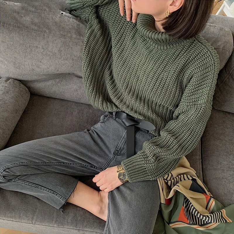 

Turtle Neck Sweater Women 2020 New Korean Elegant Solid Cashmere Soft Oversized Thick Warm Female Pullovers Tops