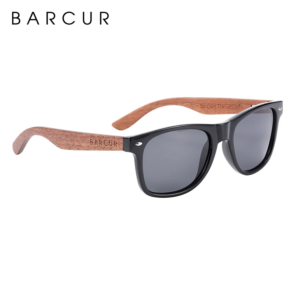 Мужские солнцезащитные очки BARCUR в деревянном футляре|uv 400|men glassesprotective eyewear |