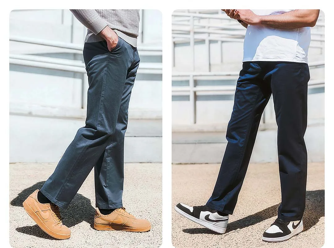 de negócios em linha reta calças de