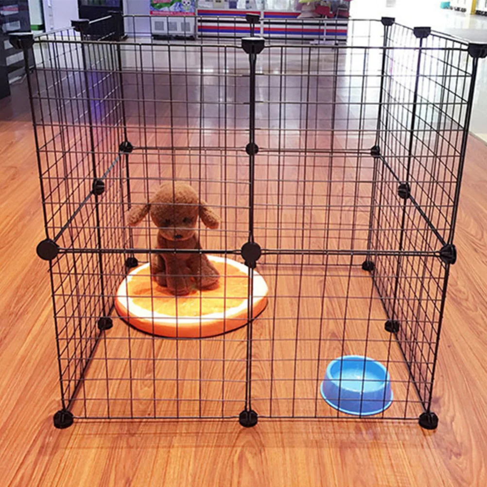 6pcs/8pcs 35x35cm Pet Fence Cages Iron Pet Fences For Small Dogs Pet Dog Crates Folding Metal Dog Crate Cage For Dogs Cat Rabbit